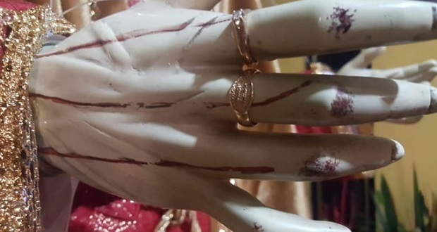Roban anillo de oro a imagen religiosa en Huejotzingo