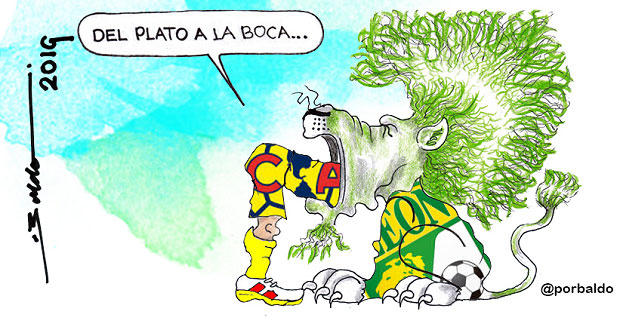 Caricatura: Del plato a la boca...