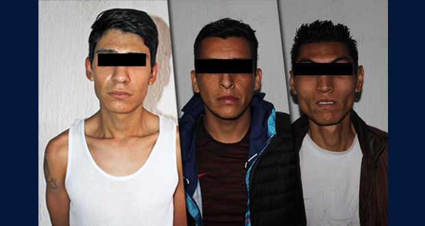 Detienen a tres por venta de drogas en Puebla capital