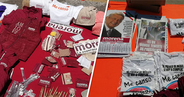 Aprovechan cierre de campaña para vender souvenirs de Morena y AMLO