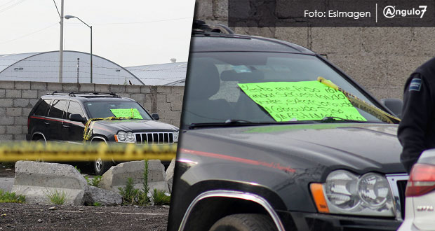 Hallan cadáver en camioneta con amenaza cerca del Parque Industrial Chachapa