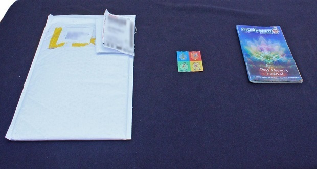 Hallan en paquetería de Puebla capital 100 dosis de posible LSD. Foto: Especial