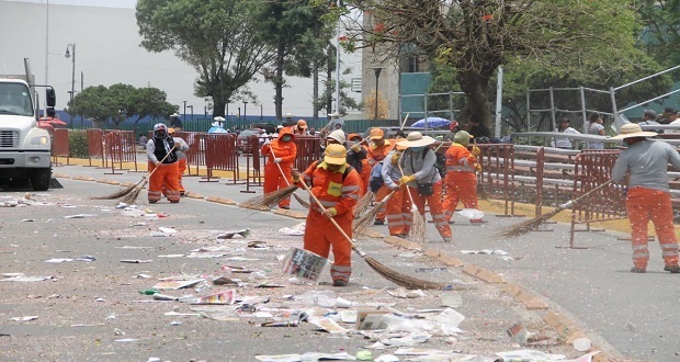 Tras desfile del 5 de Mayo, OOSL recolecta 36 toneladas de basura