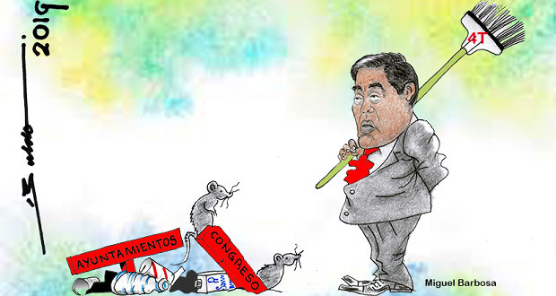 Caricatura: Barbosa prepara la escoba de la 4T