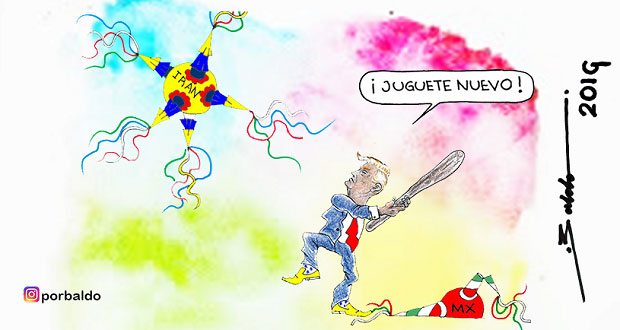 Caricatura: Irán, juguete nuevo de Trump
