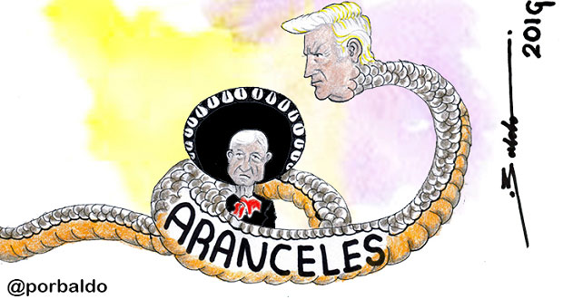 Caricatura: La víbora de Trump asfixiando a México