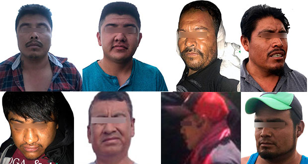 Detienen a ocho por robo y narcomenudeo en tres municipios de Puebla