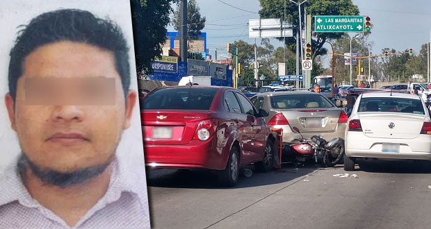 FGE detiene en la 11 Sur a presunto responsable de robo de auto