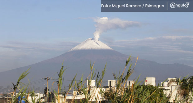 Popocatépetl registra 123 exhalaciones de vapor de agua, informa PC