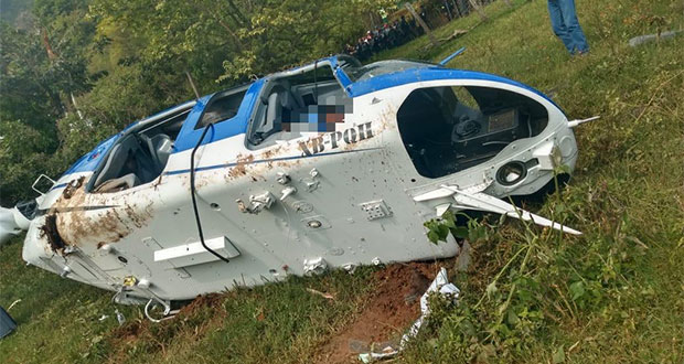 Investigan extraña caída de helicóptero que dejó un muerto en Edomex