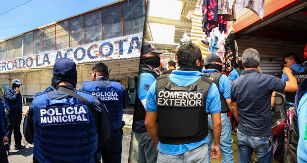 En La Acocota, decomisan posibles drogas, piratería y detienen a un hombre