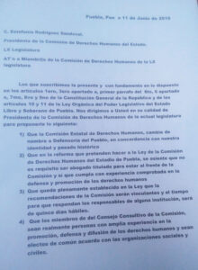 Proponen a Congreso poblano que no sólo abogado pueda dirigir CDH
