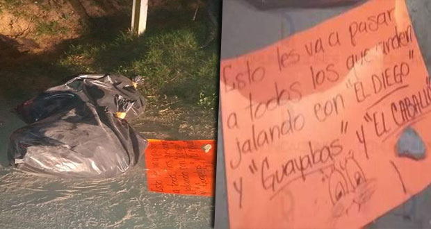 Hallan dos cadáveres embolsados y con narcomensaje en Tlalancaleca