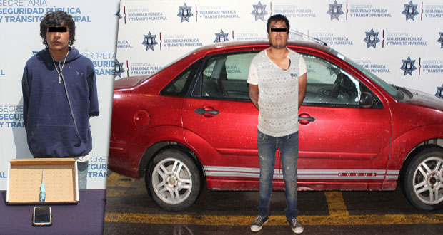 Ssptm detiene a 2 hombres por robo de vehículo y a transeúnte