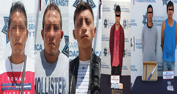 Ssptm detiene a seis hombres por extorsión y robo