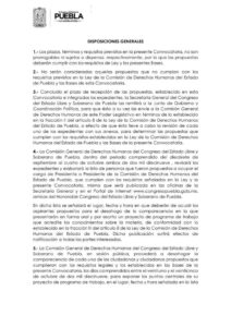 convocatoria CDH Puebla 2019