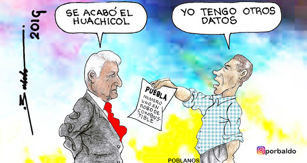Caricatura: Puebla, con diferentes cifras en huachicol