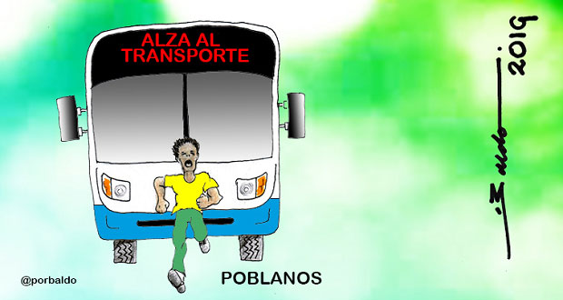 Caricatura: Si sube pasaje, usuarios mejor correrán