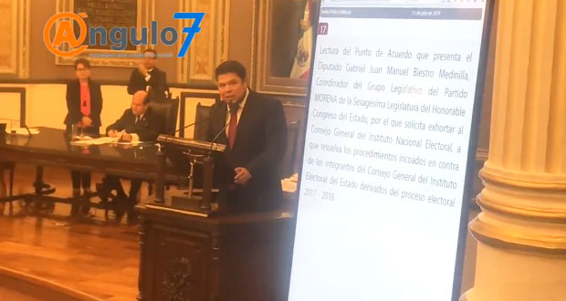 En Congreso, Morena pide a INE resolver queja contra IEE por elección de 2018