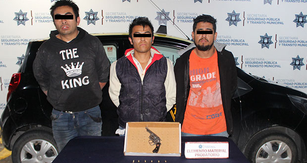 Ssptm detiene a tres por portar arma sin permiso