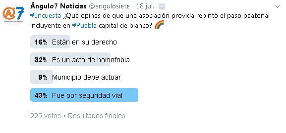 Asociación pintó de blanco cruce LGBT por seguridad vial, opina 43%