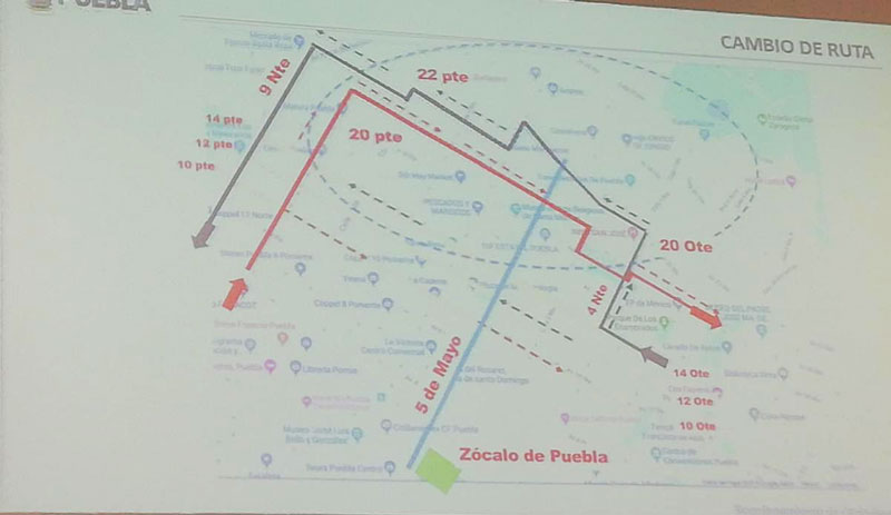Cambiarán rutas de transporte público del CH a las 20 y 22 Oriente-Poniente