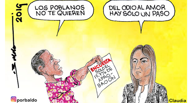 Caricatura: Claudia Rivera entre el odio y el amor