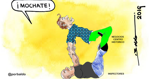 Caricatura: Moches a inspectores por las buenas