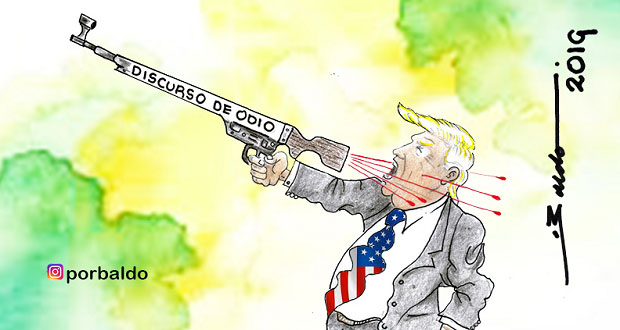 Caricatura-Trump-y-su-discurso-de-odio