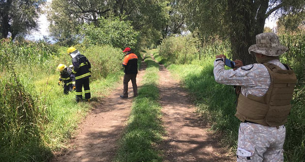 Controlan toma clandestina de gas LP en el ejido de Huejotzingo