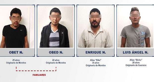 FGE detienen en Morelos a 4 sospechosos que pedían 2 mdp por seminarista