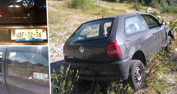 Hallan auto con el que arrollaron a conductor en la Puebla-Amozoc. Foto: Especial