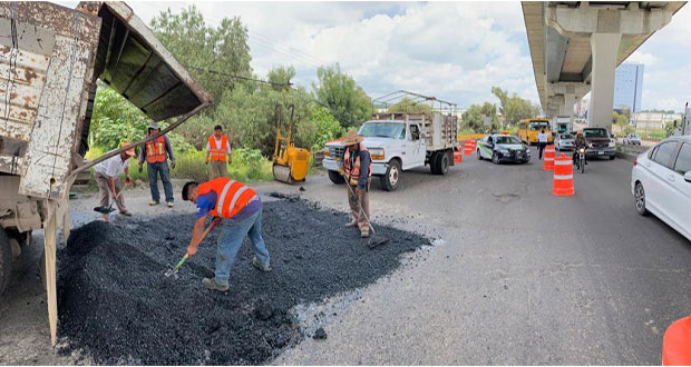 Infraestructura bachea la México-Puebla, a la altura de segundo piso