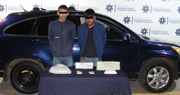 Ssptm detiene a dos con posible metanfetamina en Santa María