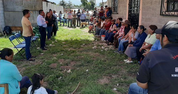 Con ayuda de Antorcha, acuerdan colocar alumbrado en Huejotzingo