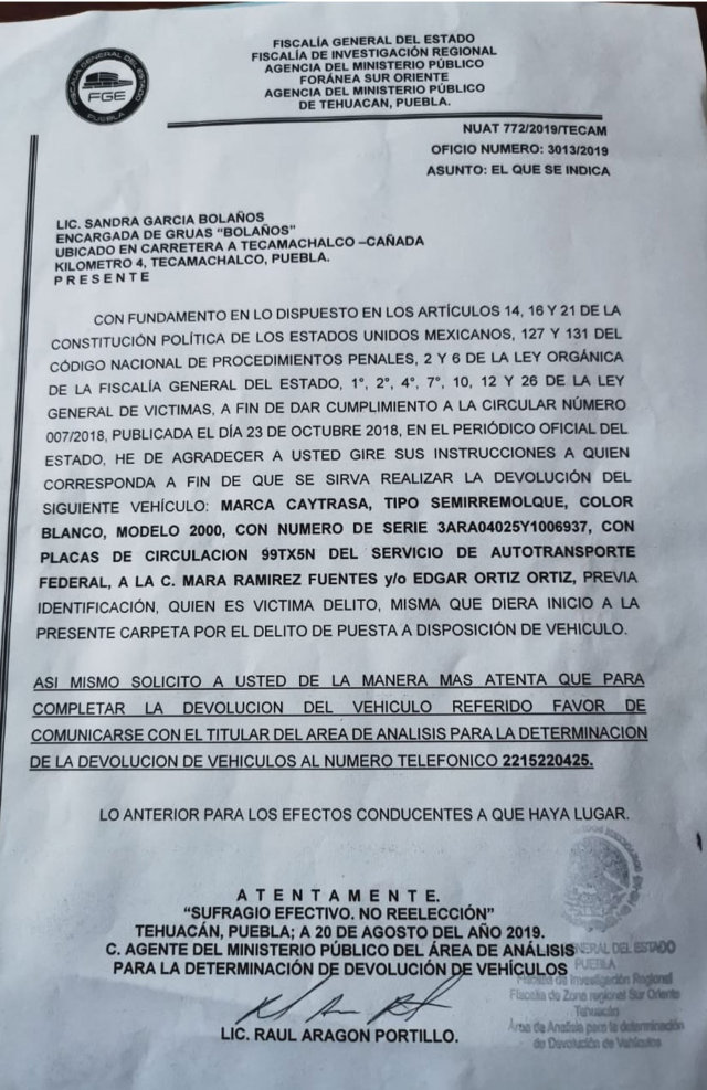 Acusan colusión entre FGE y grúas por cobro de vehículos recuperados