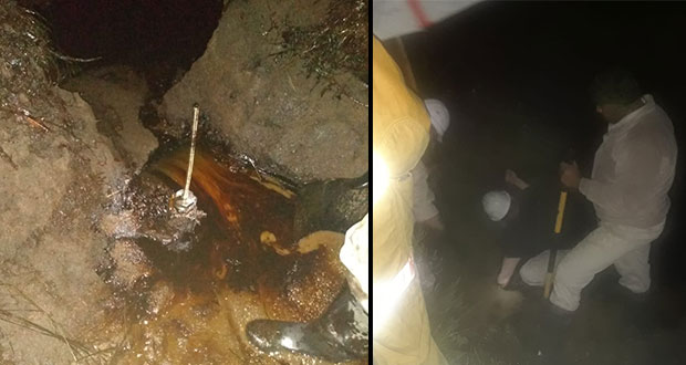 Pemex cierra fuga de hidrocarburo por toma clandestina en Amozoc