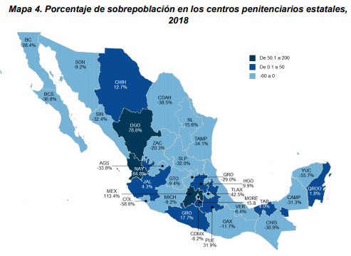 Puebla, con pocos servidores públicos y con 4º mayor sobrecupo carcelario