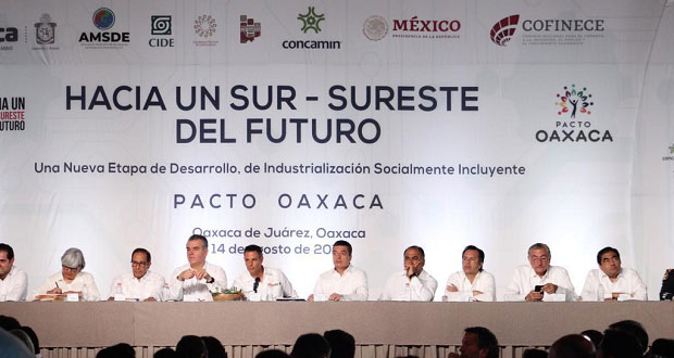 Barbosa y 8 gobernadores firman “Pacto Oaxaca” para el desarrollo económico