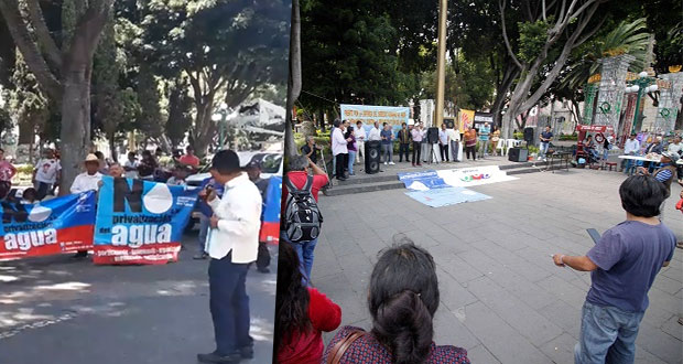 Exigen dos frentes la desprivatización del agua en Puebla