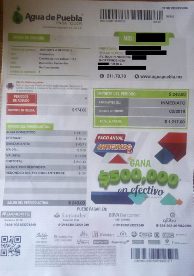 Agua de Puebla cobra a vecinos de la Romero Vargas por drenaje que colapsa