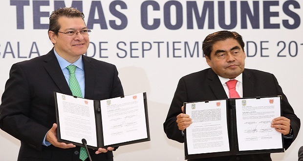 Barbosa y Mena firman convenio; Atoyac, entre los temas