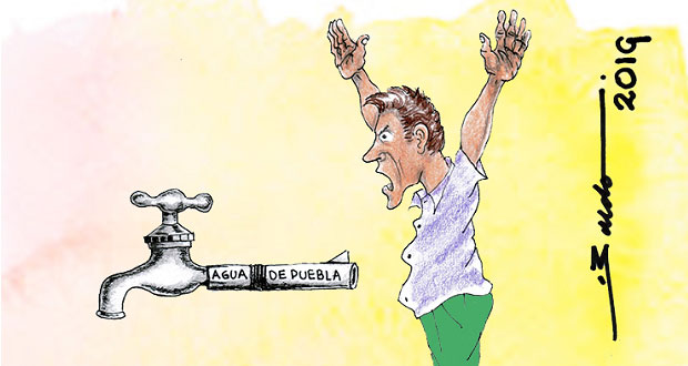 Caricatura: Asalto de Agua de Puebla a usuarios