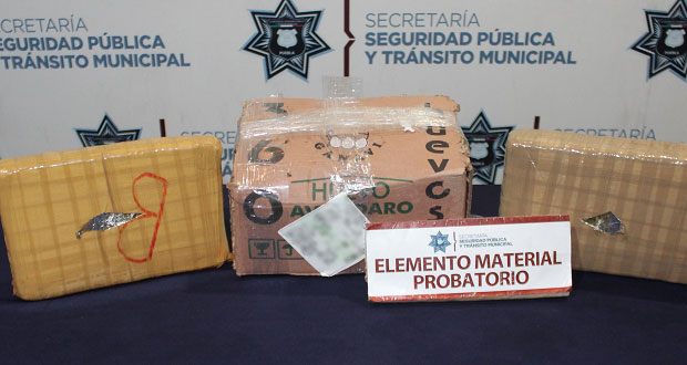 Ssptm de Puebla asegura 5 kilogramos de hierba verde dentro de CAPU