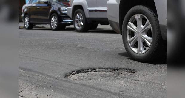 Totalmente afectado el 80% del pavimento en calles de Puebla capital