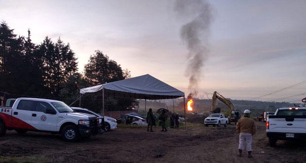 Con desfogues, buscan controlar fuga de gas en Cuautlancingo