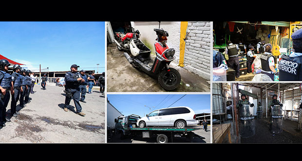 En operativo de Mercado Unión, también aseguran tres motos y una camioneta