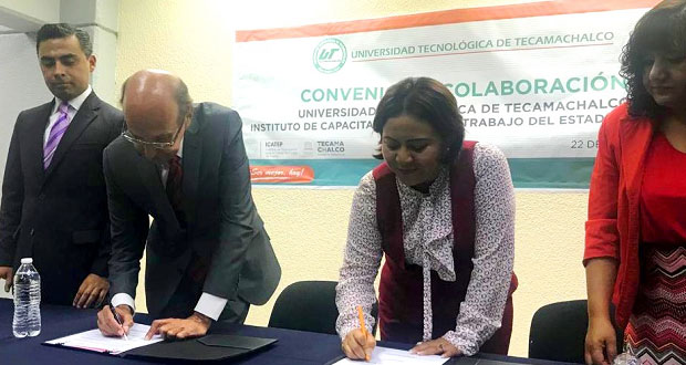 Universidad de Tecamachalco firma convenio con el Icatep