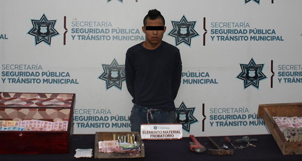 Detiene Ssptm a empleado de gasolinera por robo en Las Cuartillas. Foto: Especial.