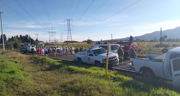 Controlan fuga de gas en Ahuazotepec; inician reparación de ducto